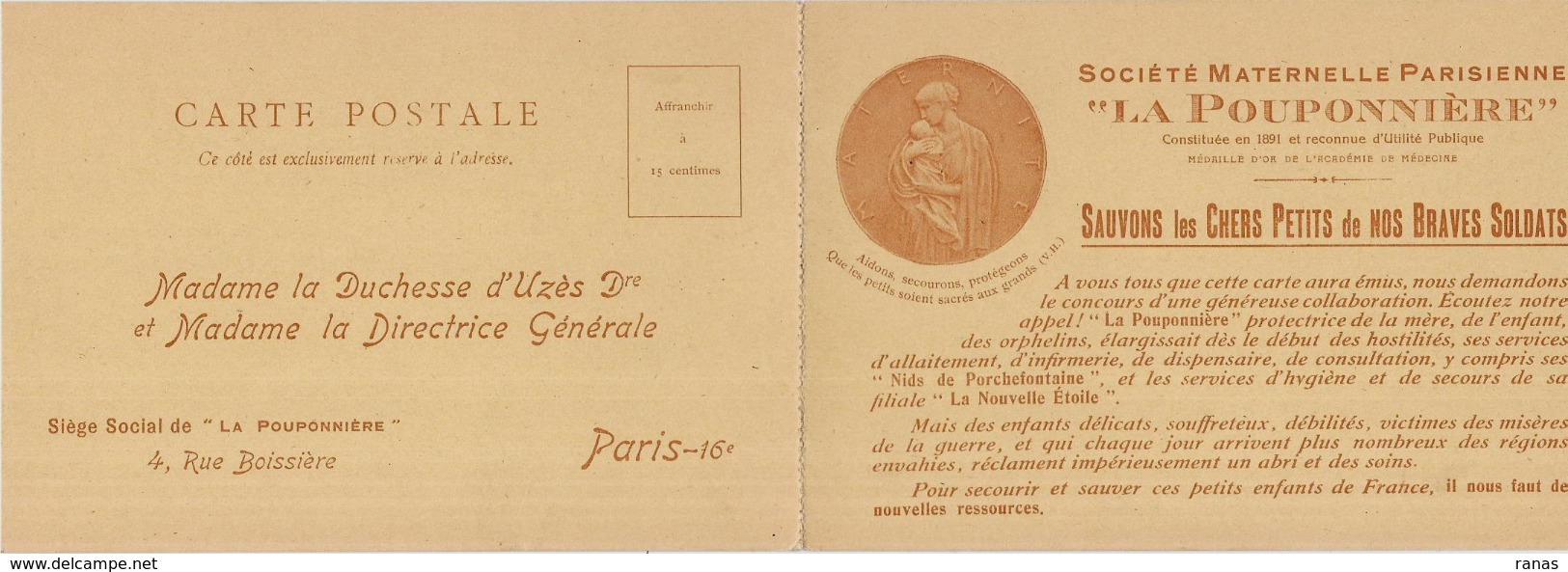 CPA Guerre 14-18 Patriotique Germany Kaiser Non Circulé Carte Double Voir Scan - Evènements