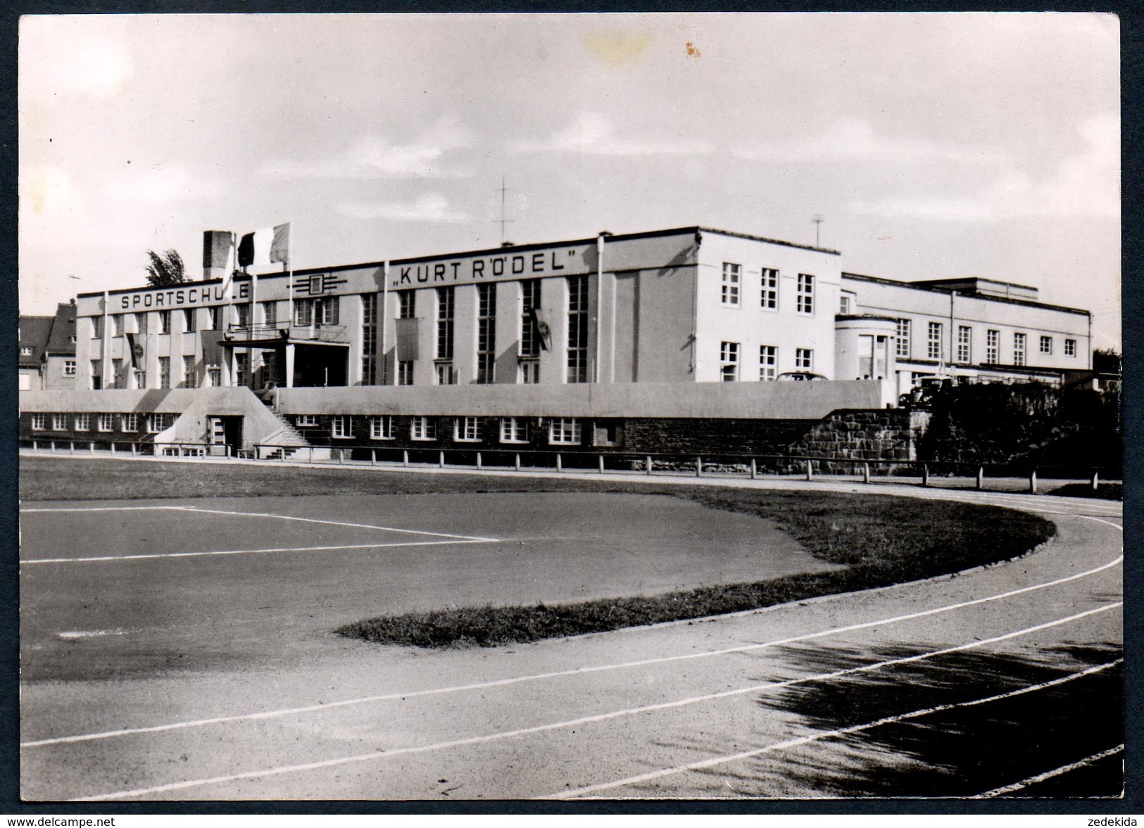 A1149 - Alte Ansichtskarte - Greiz - Sportschule Schule Kurt Rödel - Deylig - N. Gel - Stadion Kampfbahn - Greiz