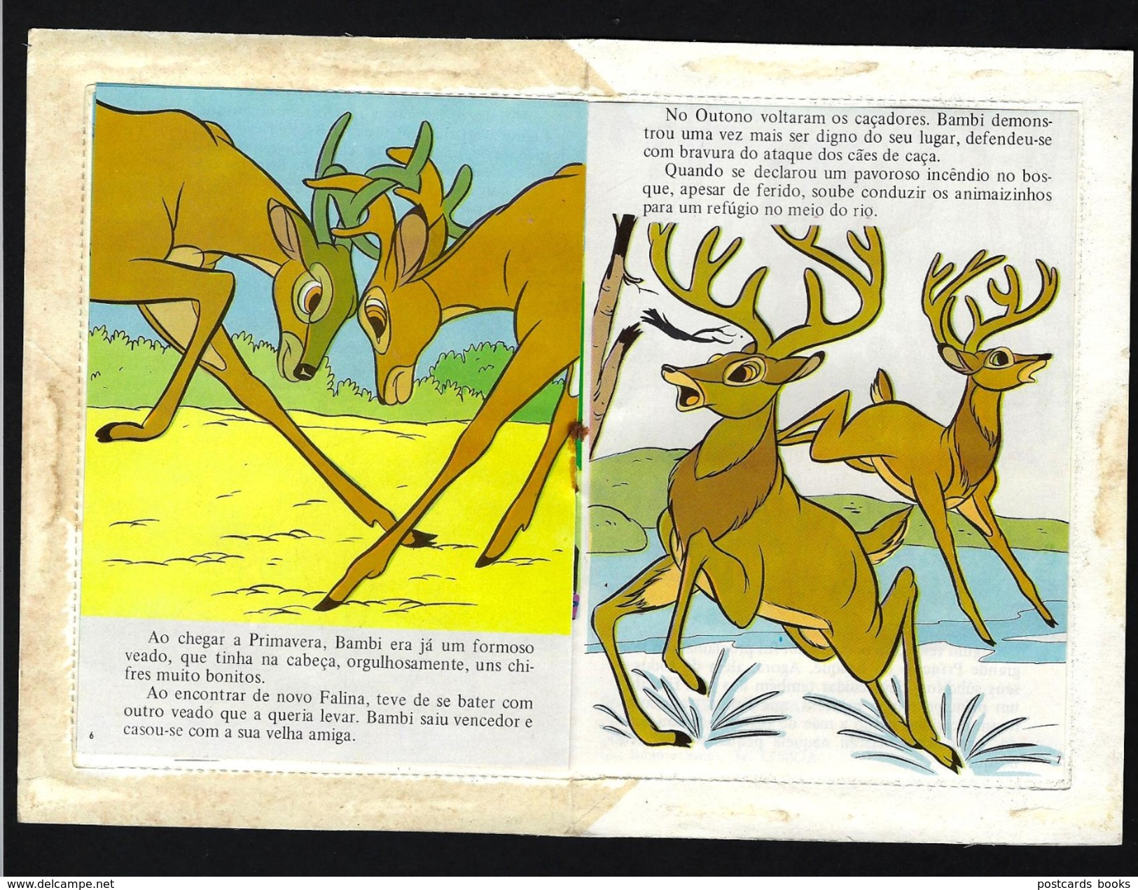 POSTAL Com LIVRO DISNEY Com BAMBI - Autorizado Pelos C.T.T. / CTT - Taxa De Carta. PORTUGAL Vintage Disney Postcard Book - Covers & Documents