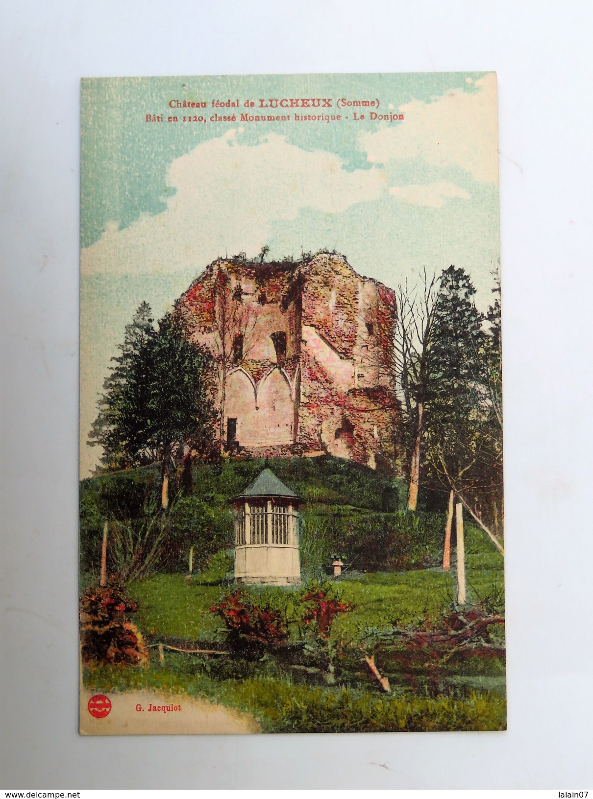 C.P.A. Colorée 80 LUCHEUX : Le Chateau, Le Donjon - Lucheux