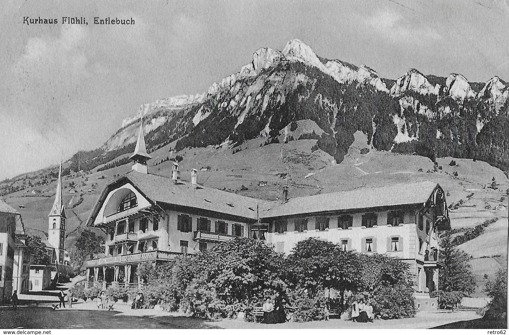 ENTLEBUCH &rarr; Kurhaus Flühli Mit Touristen Davor, Lichtdruck Anno 1911 - Flühli