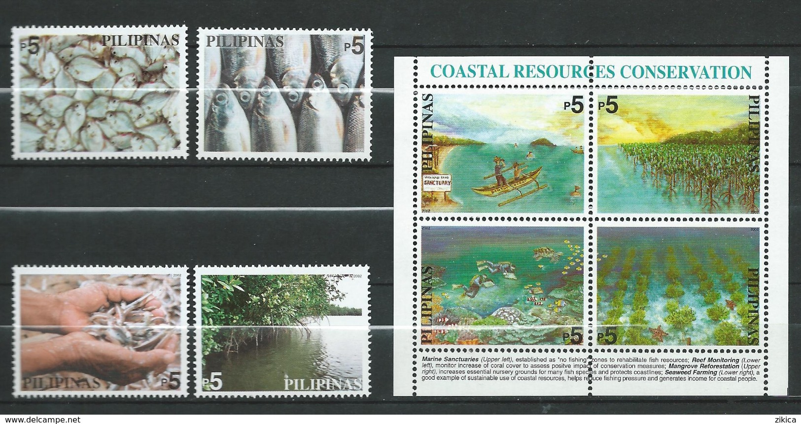 Philippines 2002 Marine Conservation.S/S And Stamps.MNH.Environment - Philippinen