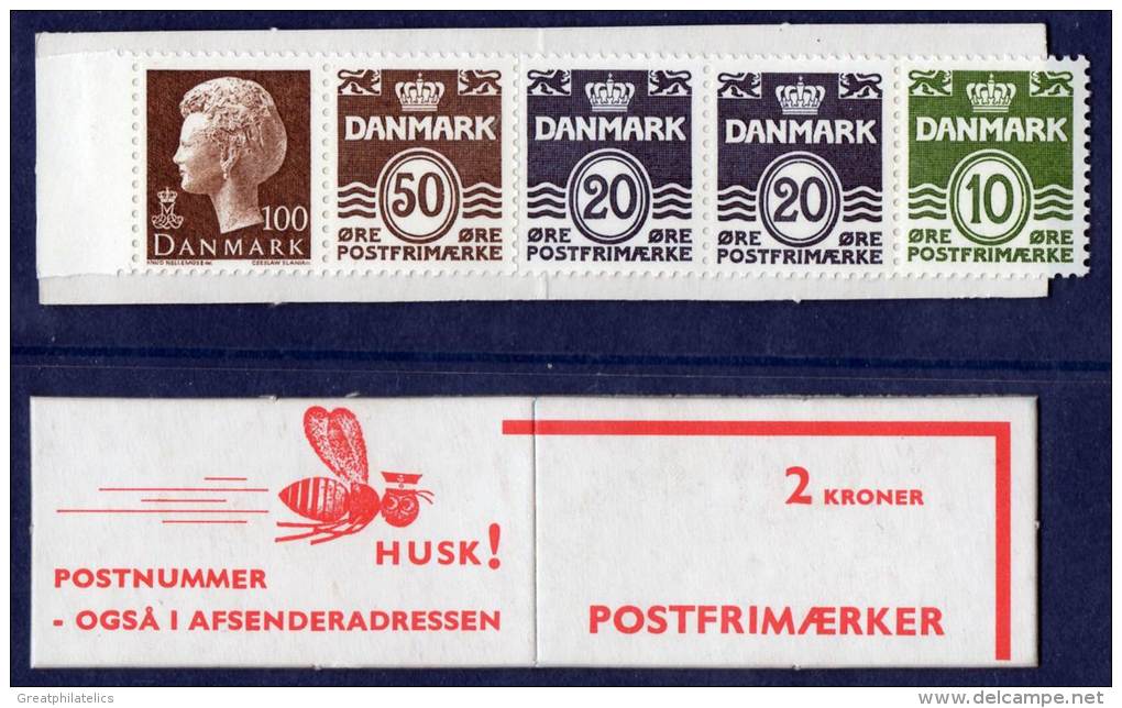 DENMARK 1977 Complete BOOKLET SC.#544a MNH Neuf **  ROYALTY, HONEY BEE - Carnets