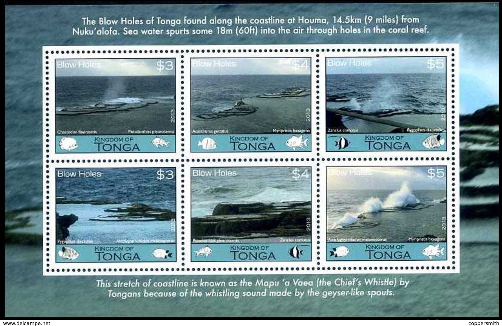 (029) Tonga   Tourism / Landscapes Sheet / Bf / Bloc Paysages / Coasts / Küsten   ** / Mnh  Michel BL 64 - Tonga (1970-...)