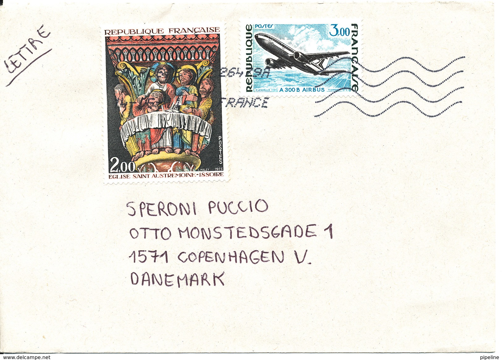 France Cover Sent To Denmark 14-6-2011 (the Cover Is Light Bended In The Right Side) - Brieven En Documenten