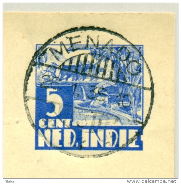 Nederlands Indië - 1935 - LB MENADO/3 Op 5 Cent Briefkaart Karbouwen, G56 - Nederlands-Indië