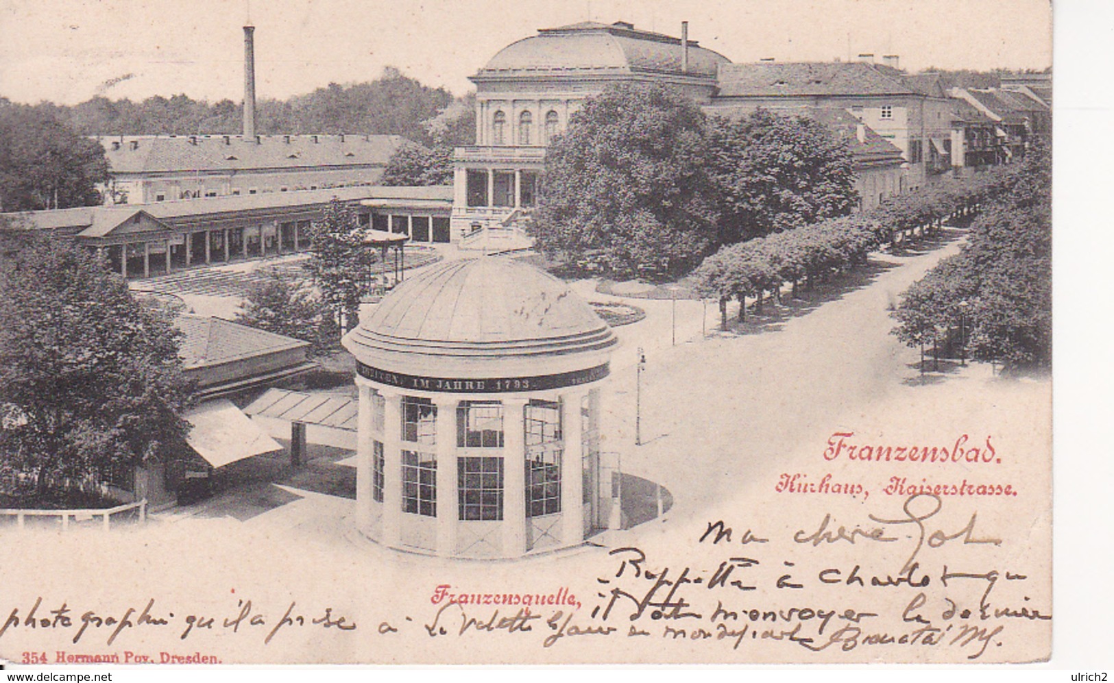 AK Franzensbad - Kurhaus Kaiserstrasse Franzensquelle - 1901 (27655) - Czech Republic