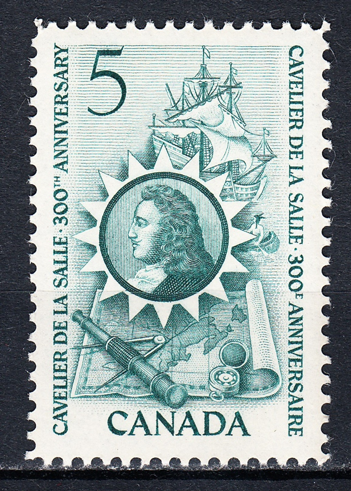 #446 Canada MNH Cavelier De La Salle 5¢ 1966 ** - Unused Stamps