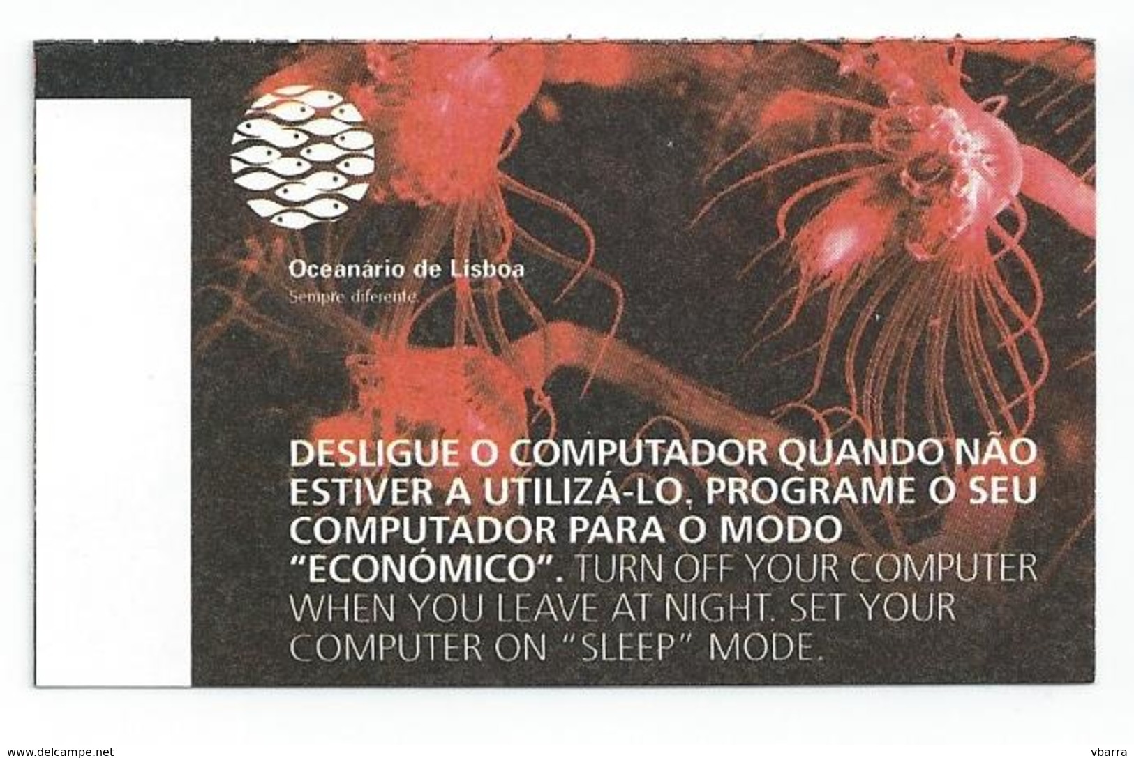 Tickets to the Lisbon Oceanarium. Year 2008