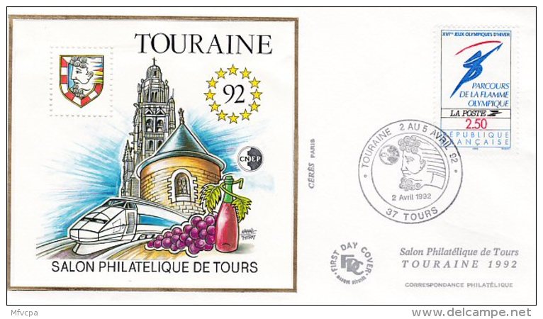 L4R246 FRANCE 1992 FDC CNEP Touraine 2-5 04 1992 Tours /env.  Illus. - CNEP