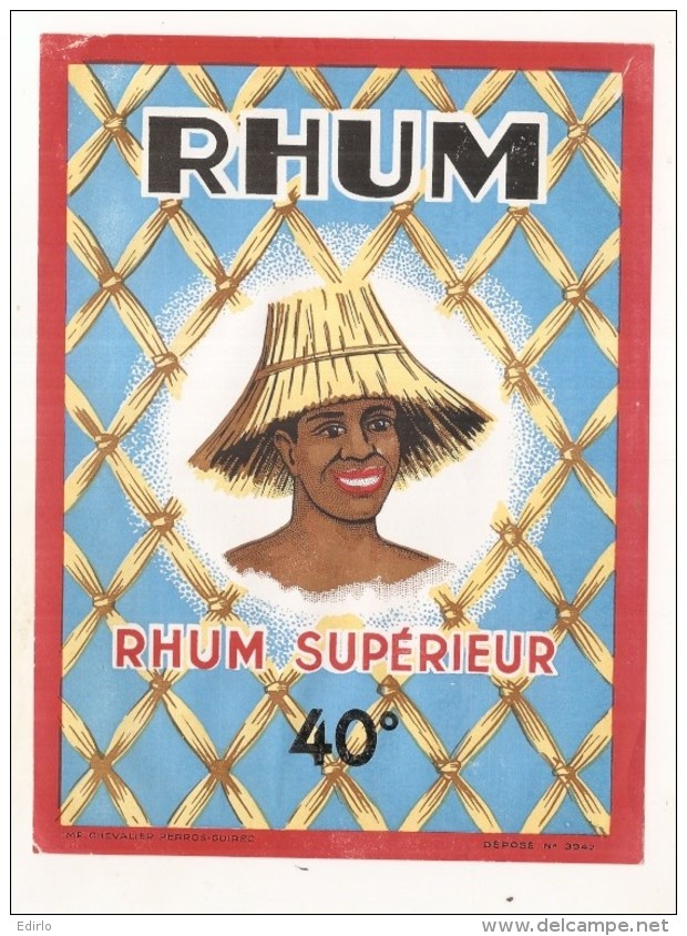 étiquette -  1940/60 étiquette Grand Format Rhum - - Whisky
