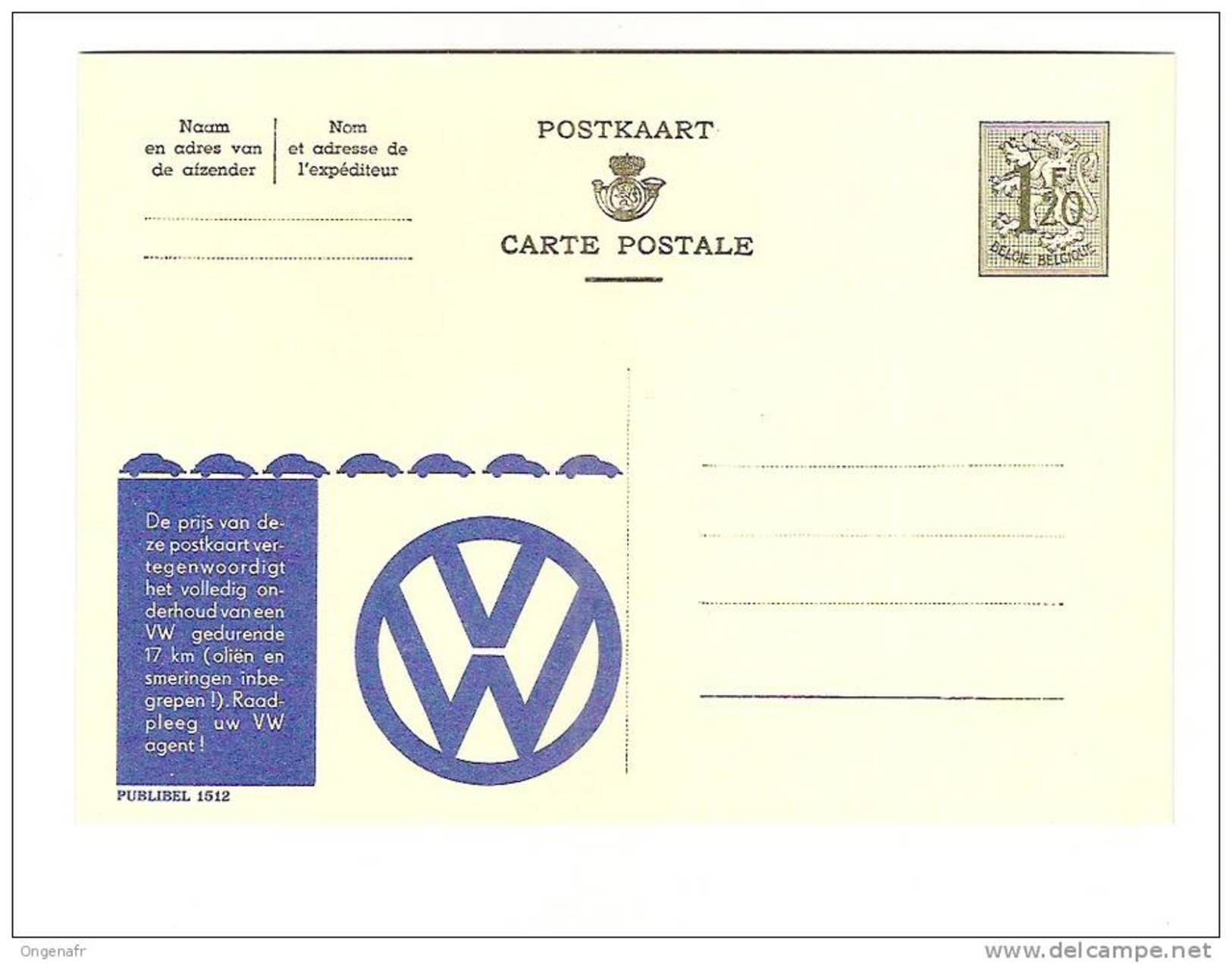 Publibel Neuve N° 1512 (coccinelle: VW;   Automobile) - Publibels