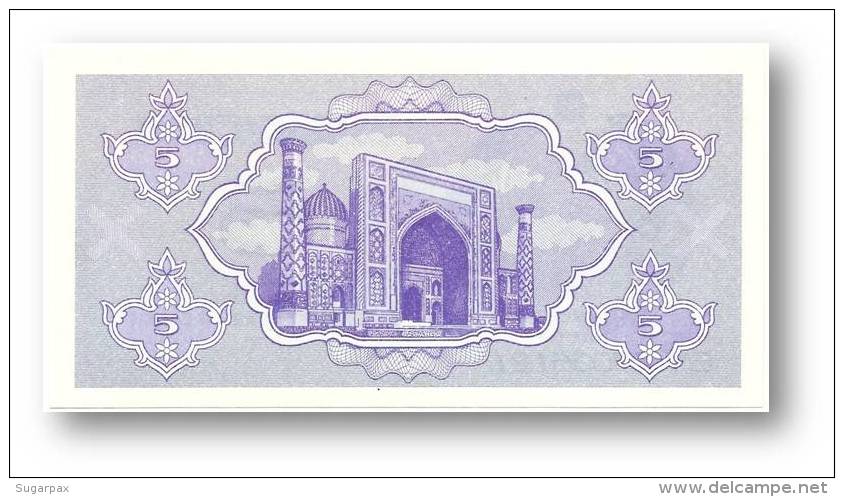 UZBEKISTAN - 5 SUM - 1992 ( 1993 ) - Pick 63 - UNC. - Serie EM - 2 Scans - Uzbekistan