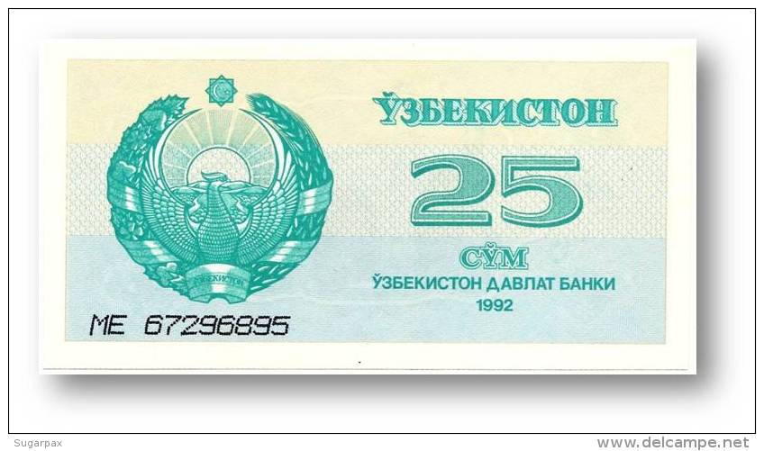 UZBEKISTAN - 25 SUM - 1992 ( 1993 ) - Pick 65 - UNC. - Serie ME - 2 Scans - Uzbekistan