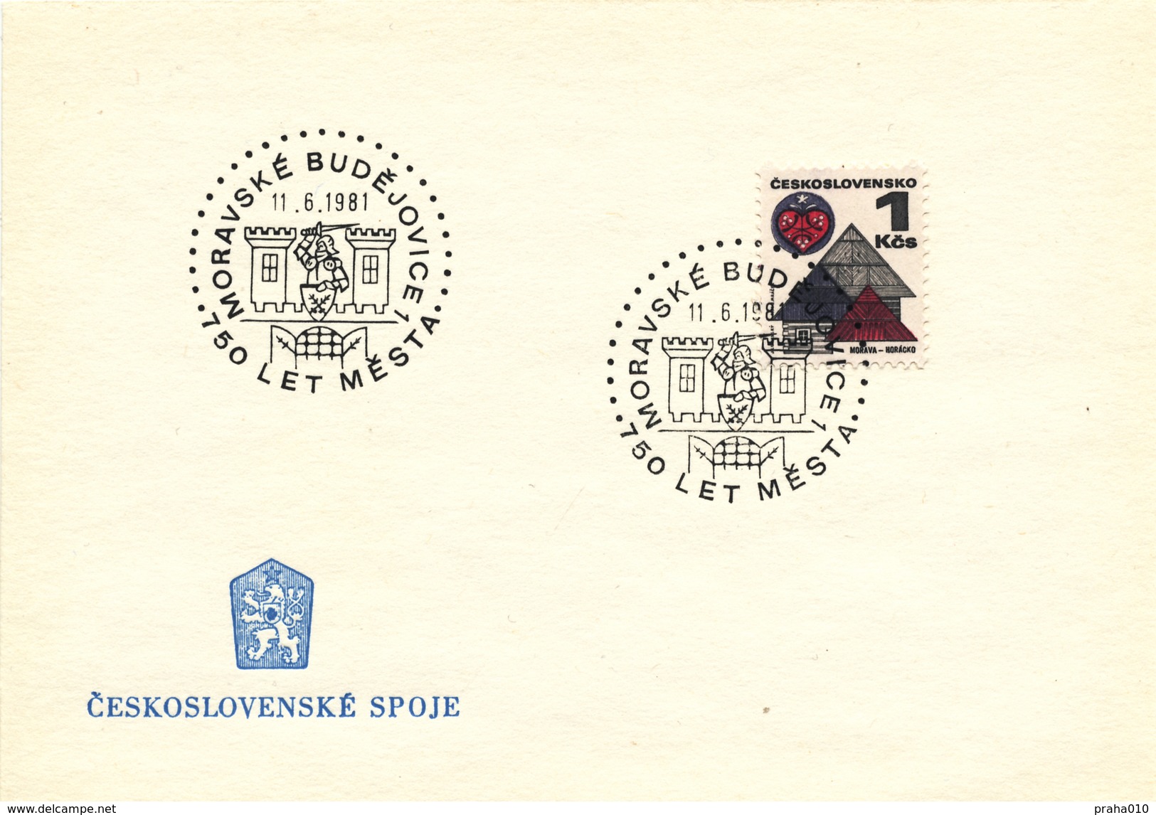 L3297 - Czechoslovakia (1981) MoravskeBudejovice: 750 Years City (coat Of Arms) - Briefe U. Dokumente