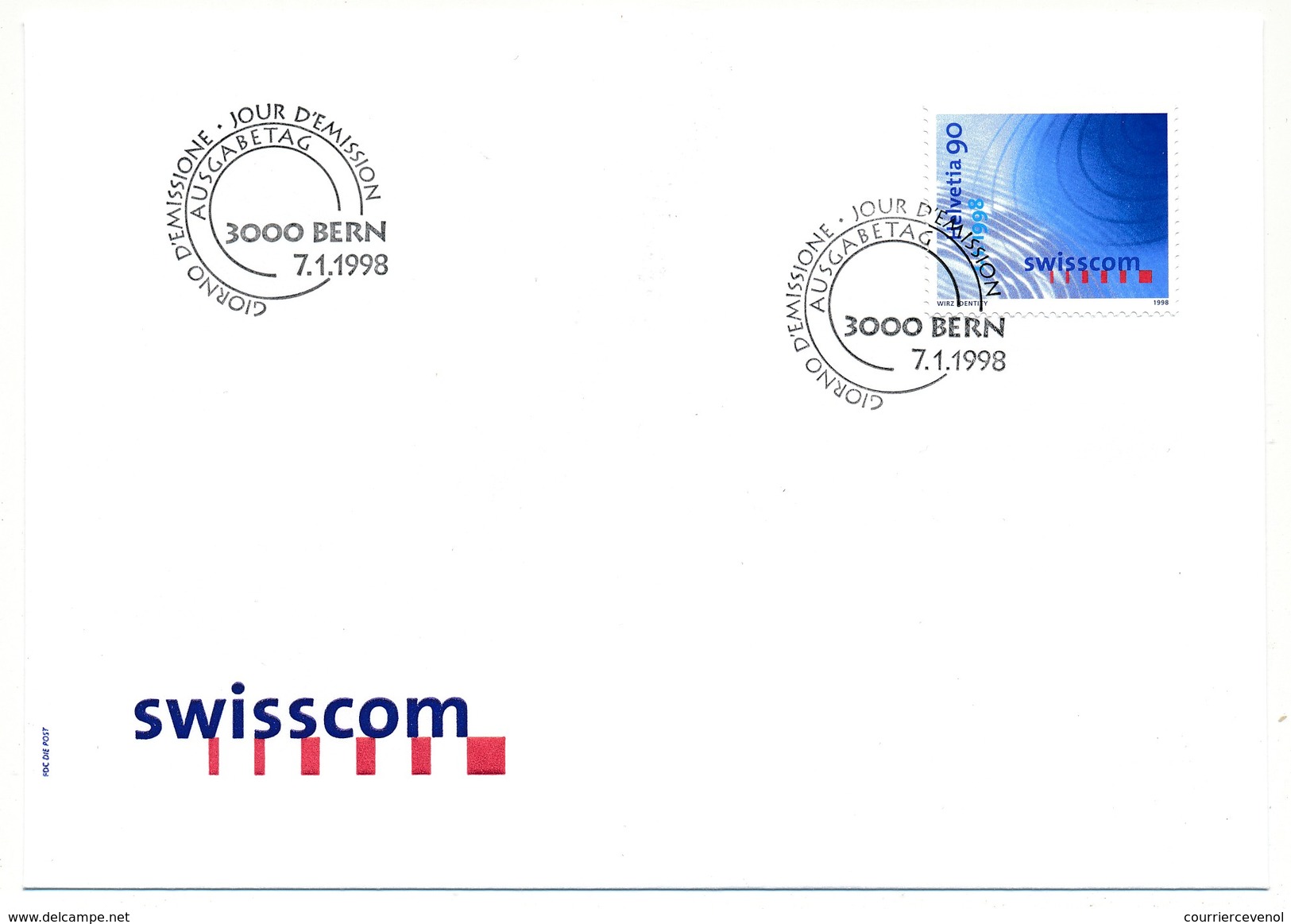 SUISSE -  FDC 1998 - Swisscom - PTT - Berne - FDC