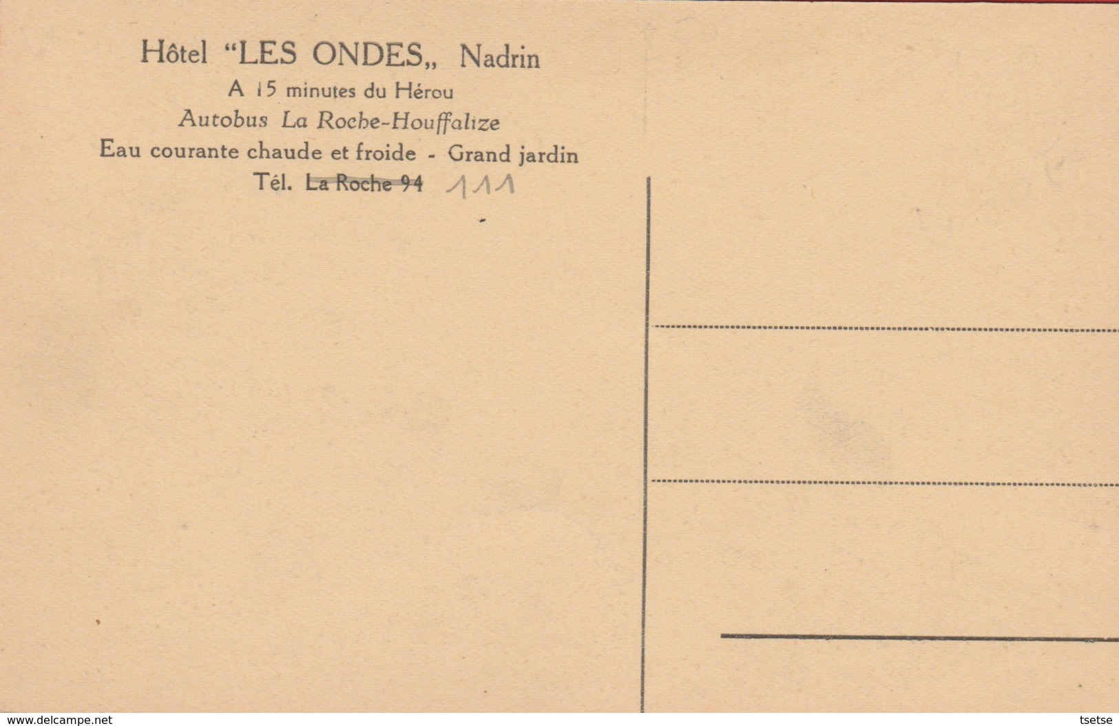 Nadrin - Hôtel " Les Ondes "  ( Voir Verso ) - Houffalize