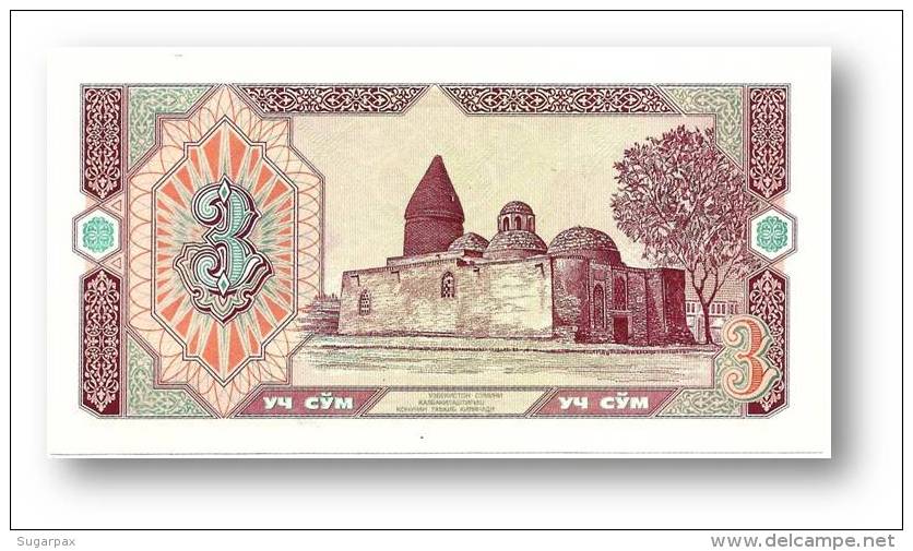 UZBEKISTAN - 3 SUM - 1994 - Pick 74 - UNC. - Serie QH - 2 Scans - Uzbekistan