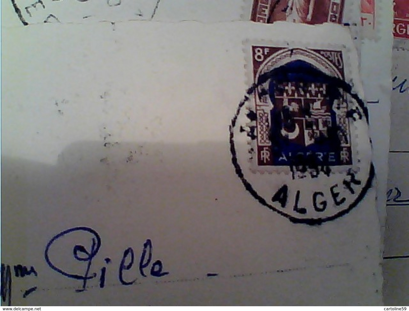 ALGER - FEMME  DONNE CON BURKA Animée STAMP TIMBRE RF 8 F1945  GA12881 - Scene & Tipi