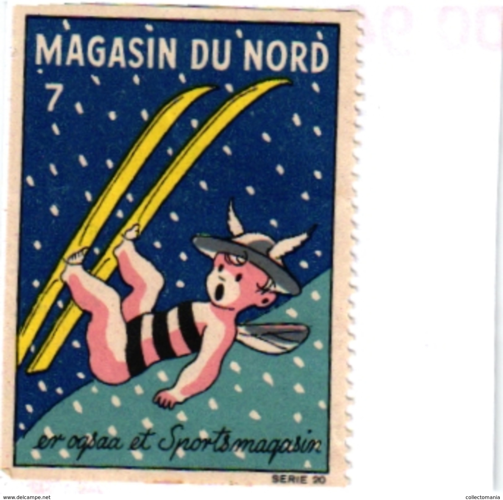 1 Sluitzegel Poster Stamp Pub Magasin Du Nord Sport Magasin   SKI    4cmx5,5cm - Ski