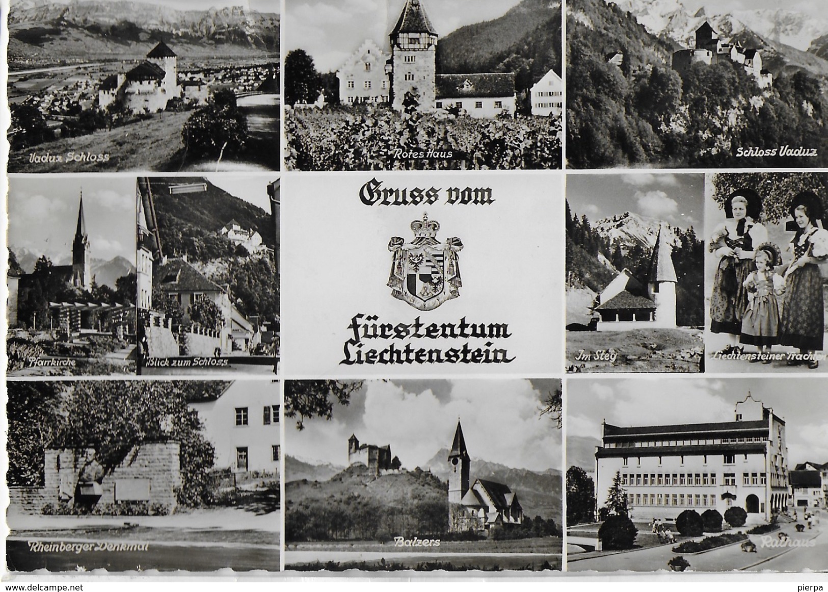 GRUSS VOM FURSTENTUM LIECHTENSTEIN - VARIE VEDUTE - VIAGGIATA FRANCOBOLLO ASPORTATO - Liechtenstein
