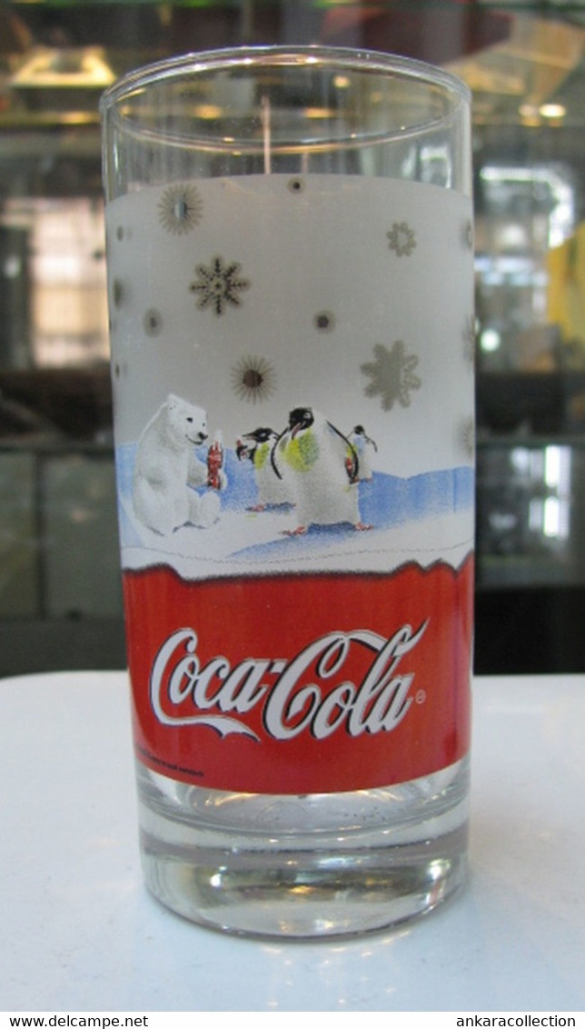 AC - COCA COLA POLAR BEAR AND PENGUEN ILLUSTRATED GLASS FROM TURKEY - Becher, Tassen, Gläser