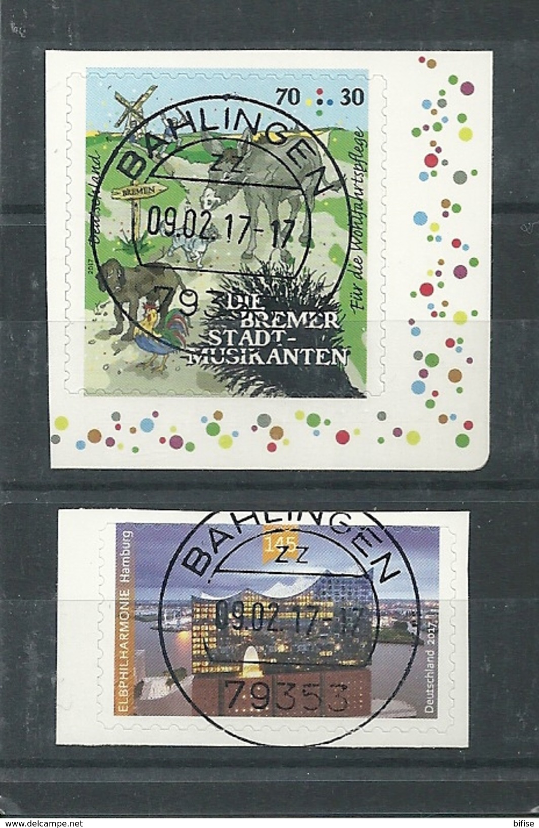 ALEMANIA 2017 - Adhesivos - Goma Original - MI 3286/87 - Gebraucht