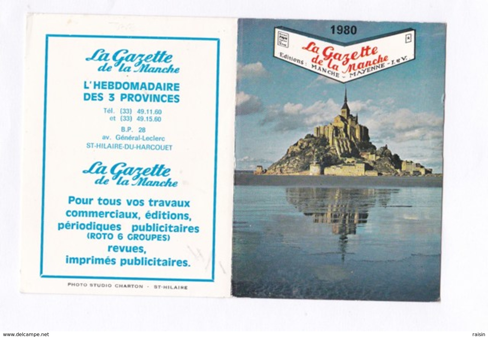 Calendrier Petit Format 1980 "La Gazette De La Manche" TBE - Petit Format : 1971-80