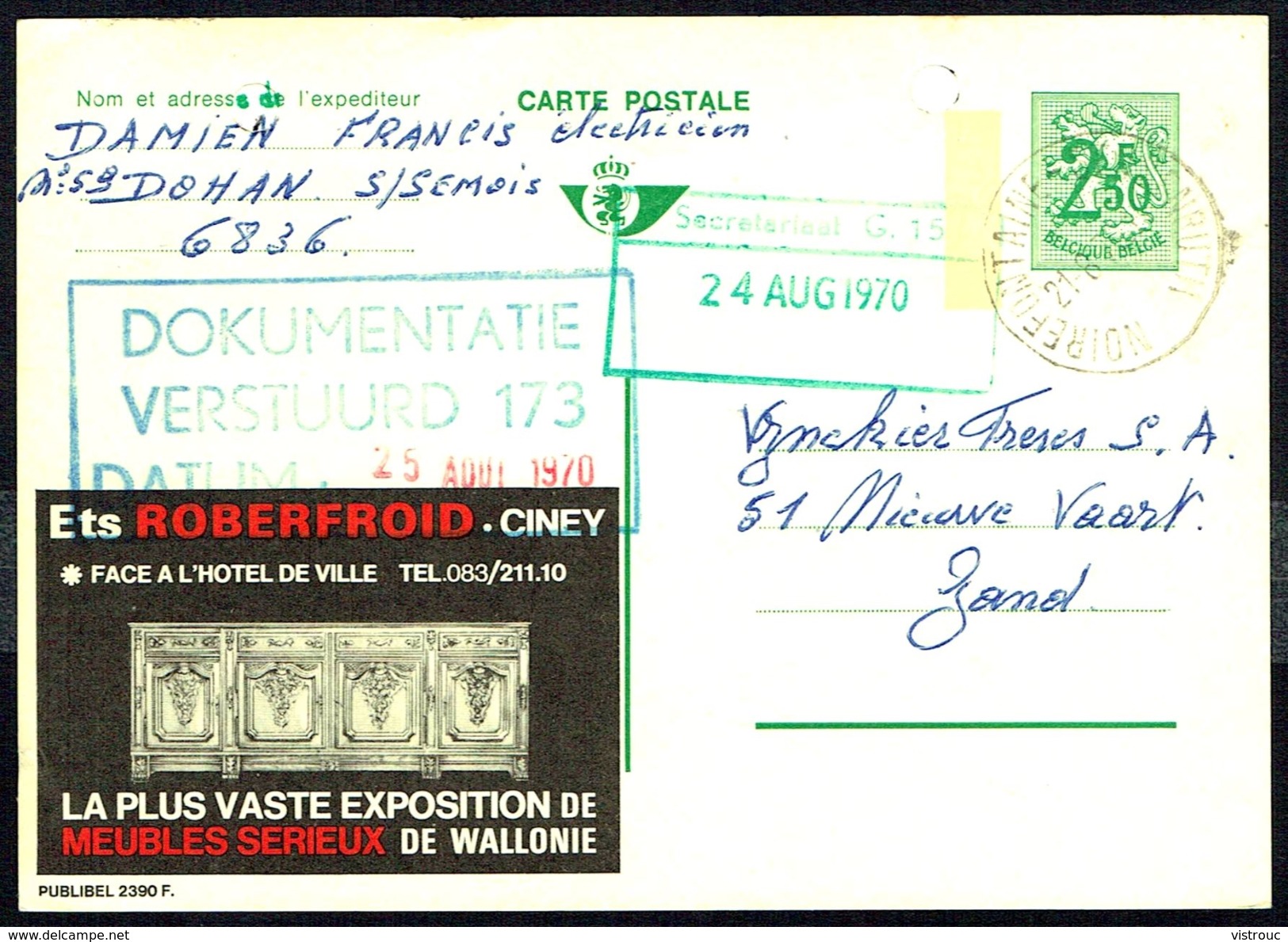 CP Public. N° 2390 - " Meubles ROBERFROID " -  Circulé - Used - Gelaufen - 1970. - Publibels