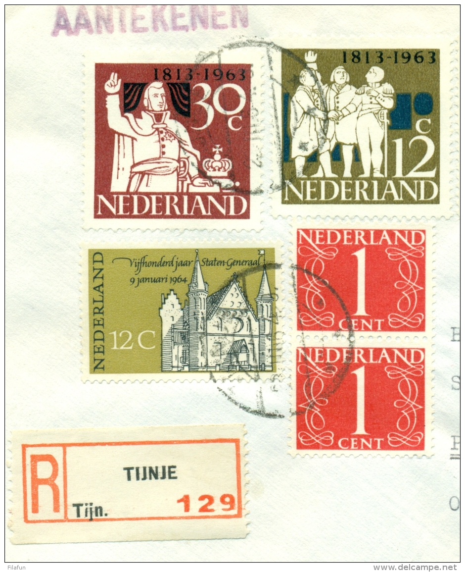 Nederland - 1964 - 7 Zegels En Tuberculose Zegel Op R-cover Van Tijnje Naar Portschach / Österreich - Briefe U. Dokumente