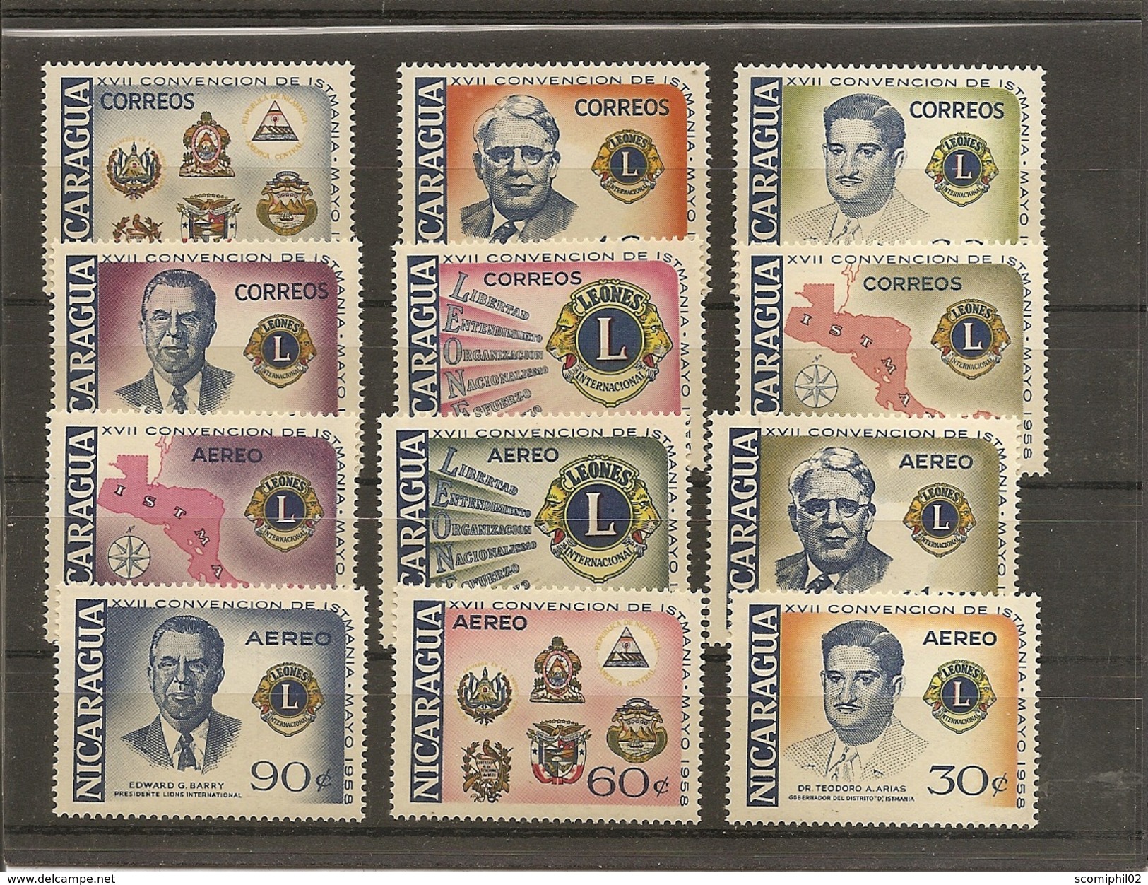 Nicaragua -LionsClub ( 819/824+PA 381/386 XXX -MNH) - Nicaragua