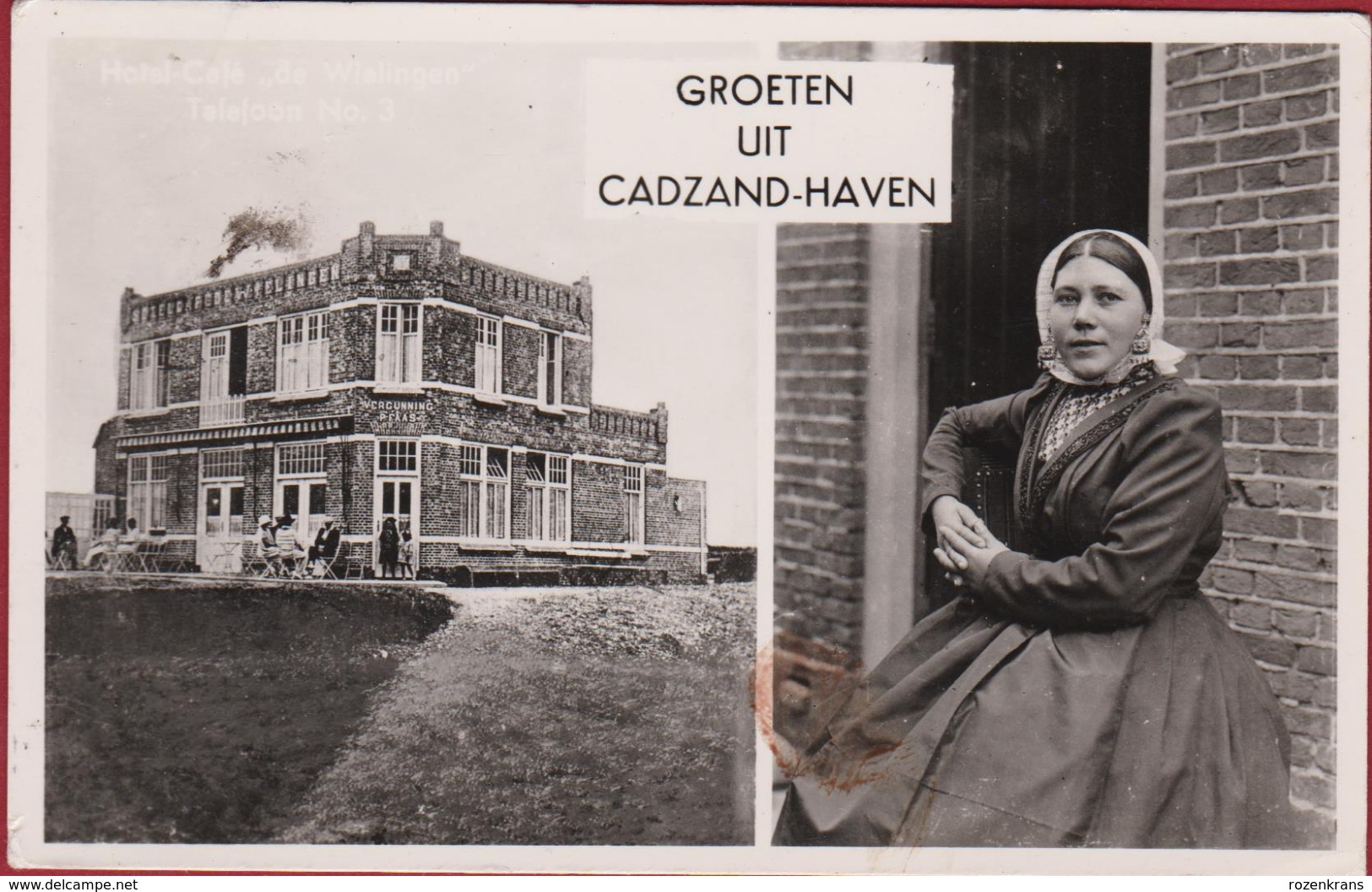 Cadzand Zeeland Hotel Cafe De Wielingen Groeten Uit 1957 - Cadzand