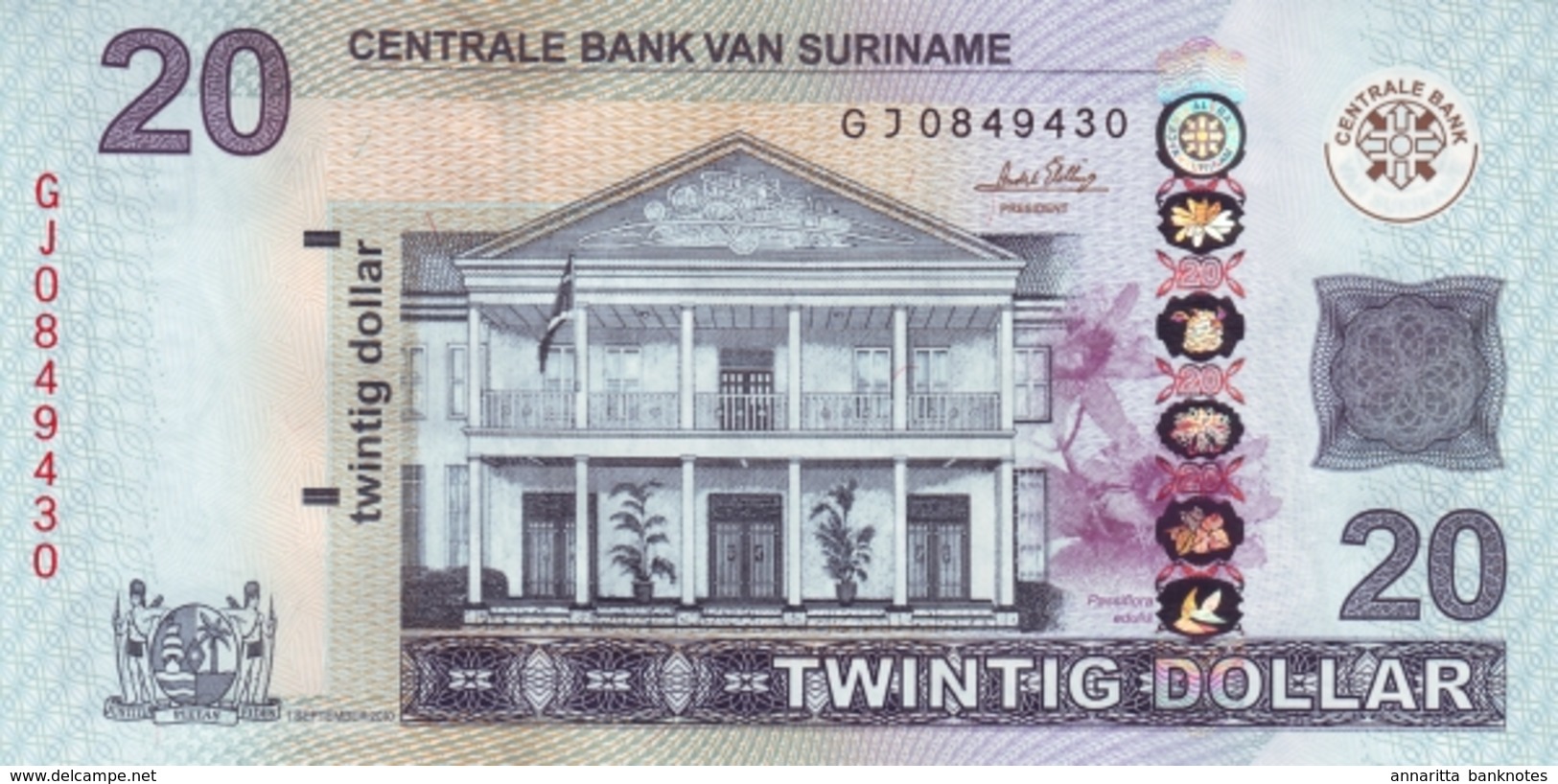 SURINAME 20 DOLLARS 2010 P-164a NEUF [SR547a] - Surinam