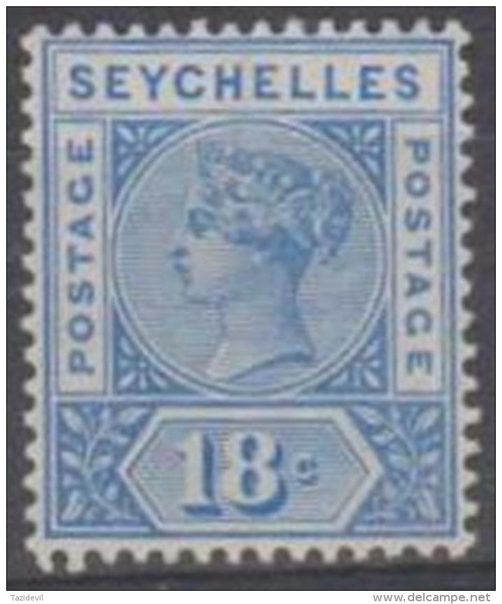 SEYCHELLES - 1897 18c Queen Victoria. Scott 13. MLH - Seychelles (...-1976)