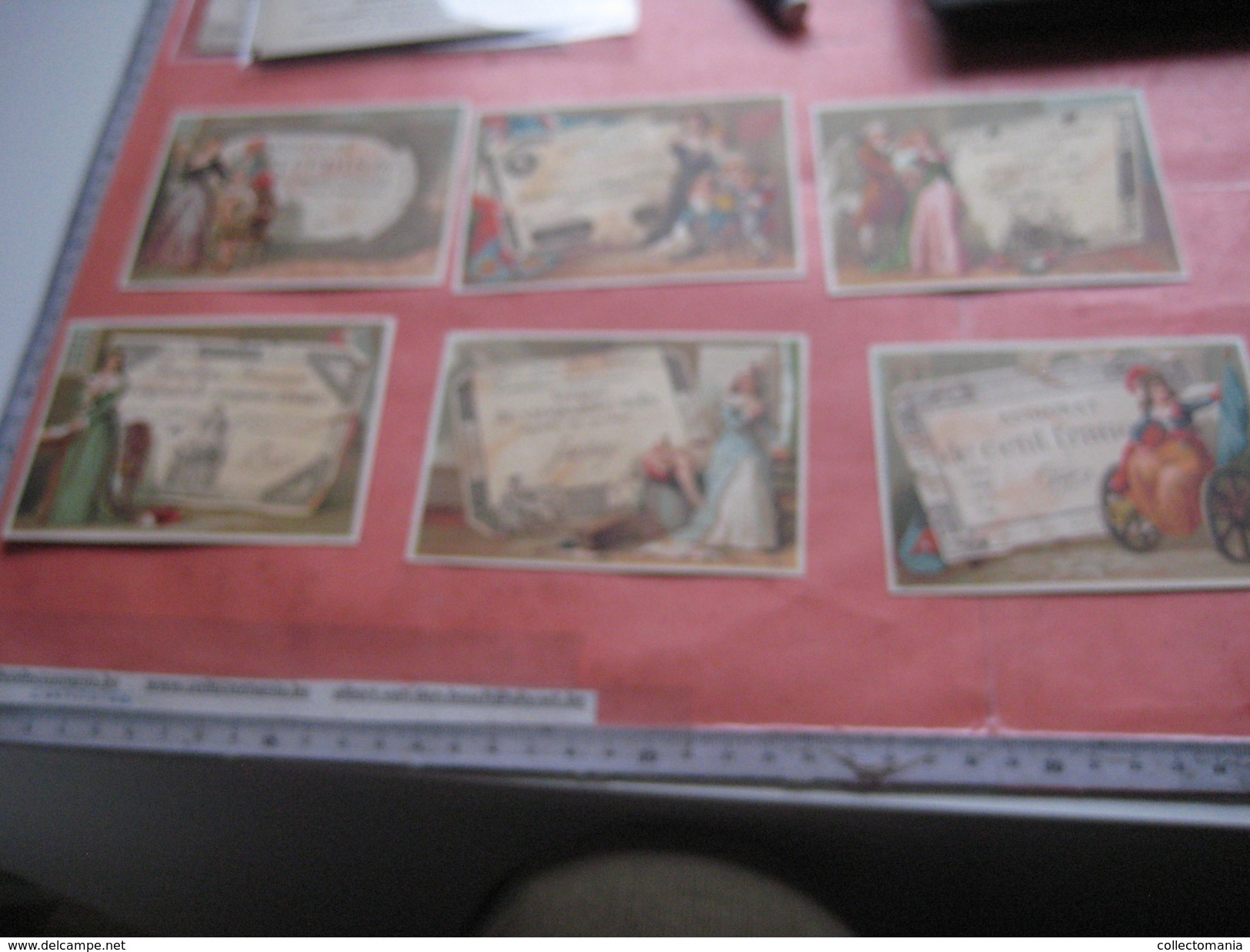 12 Cards Litho C1900 Bognard - 6 Red Bordered (no Pub) & Et 6 Cards No Border (pub) - ASSIGNATS Money Banknotes - Autres & Non Classés