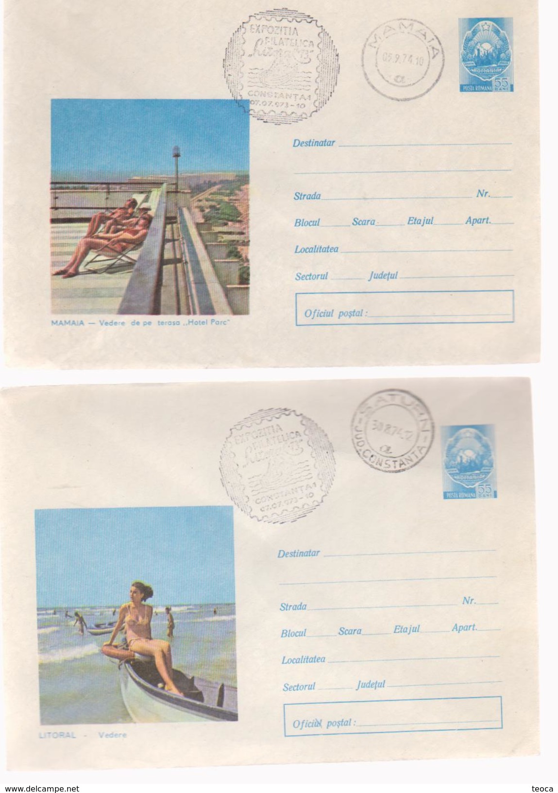 TOURISME, COVERS STATIONERY ROUMANIE, CONSTANTA  RESORT ``MAMAIA`` AND ``SATURN`` - Enteros Postales