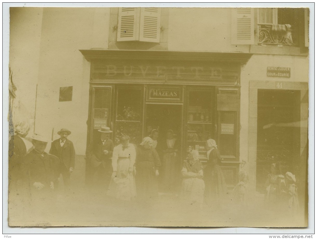 (Bretagne) Douarnenez. Buvette Mazéas. Café. Vers 1900. - Lieux