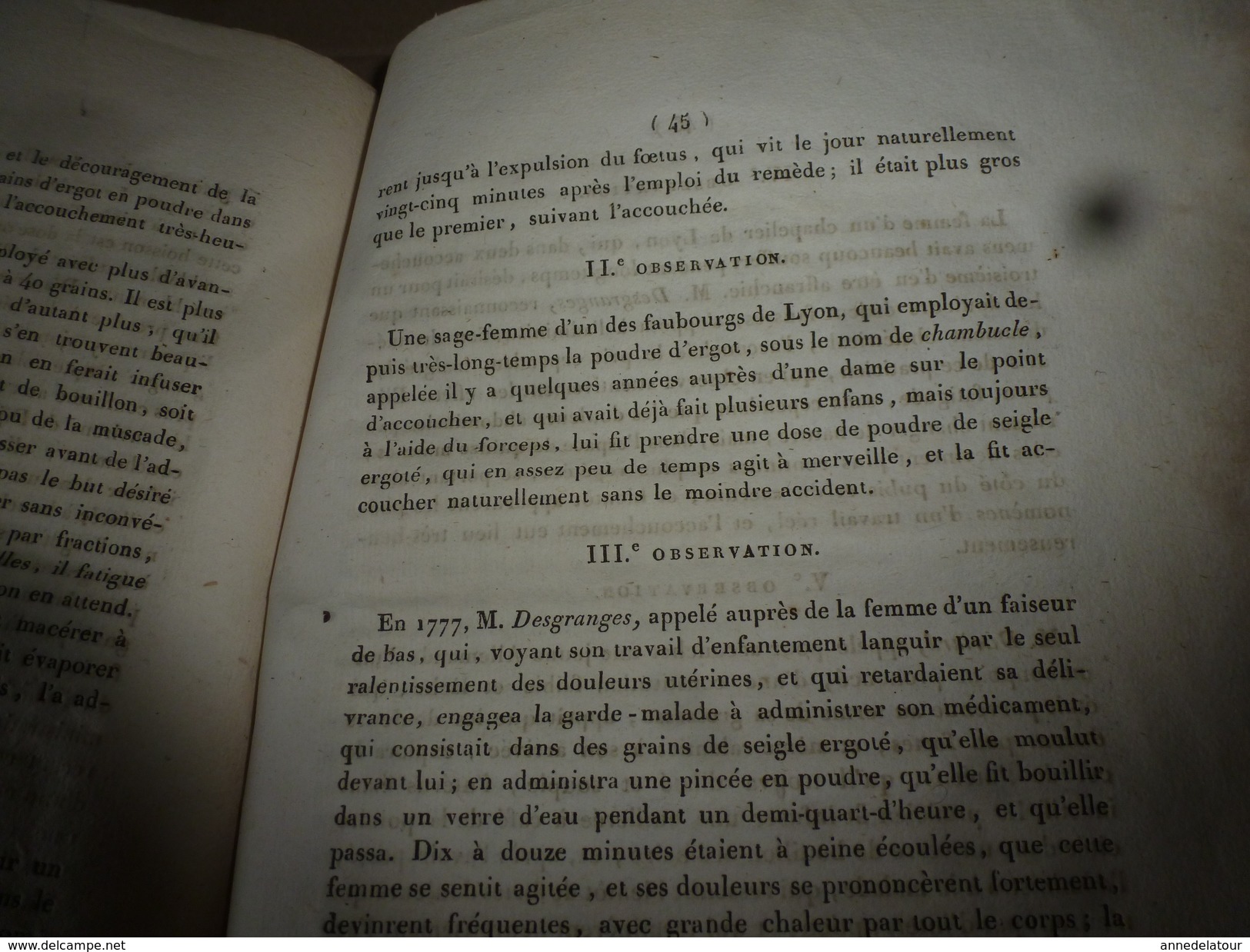 1818 Rare thèse du docteur  Bordot sur LE SEIGLE ergoté (poudre sacrificielle des sorcières), .(dédicace manuscrite)