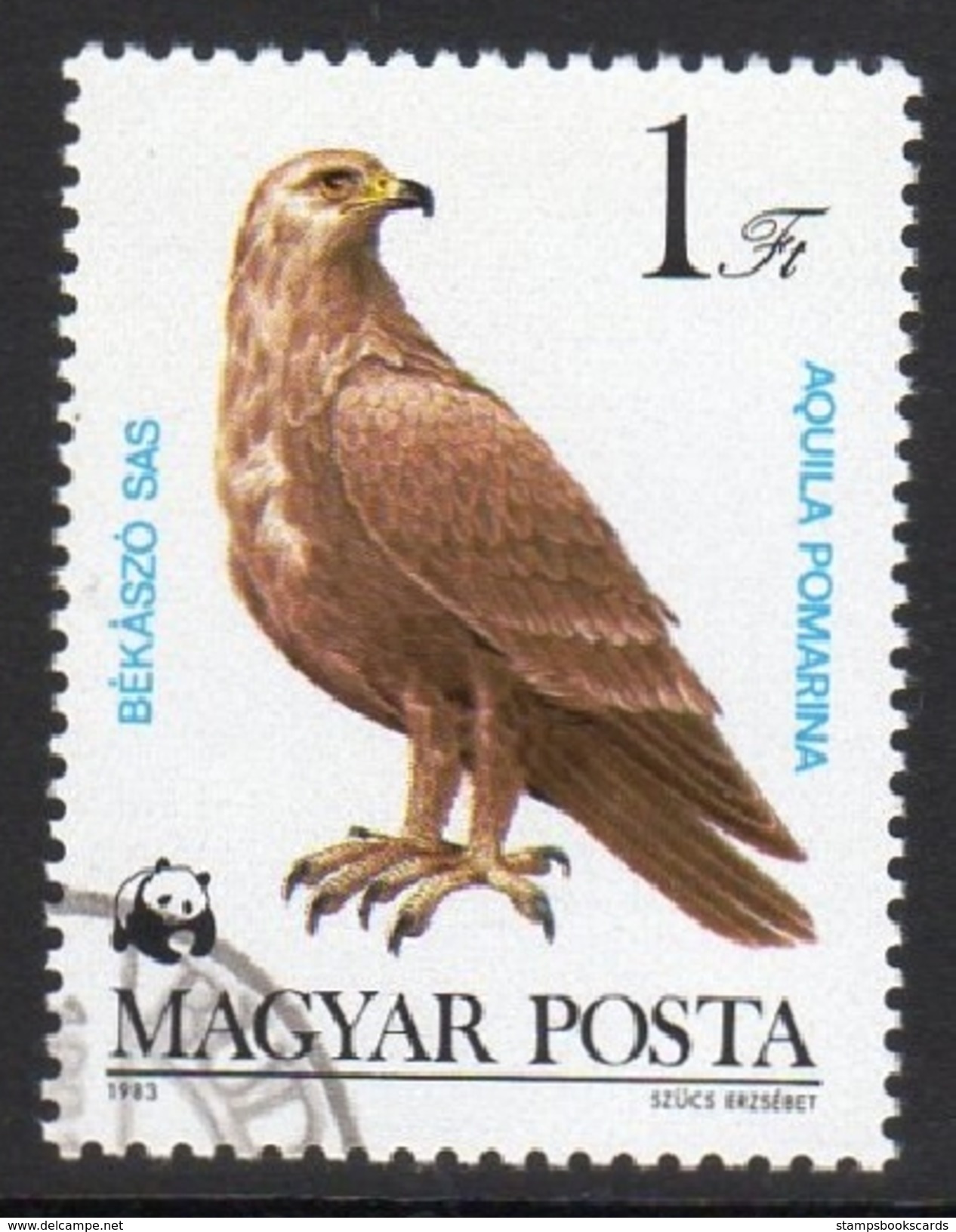 Lesser Spotted Eagle Aquila Pomarina Used Stamp - Eagles & Birds Of Prey