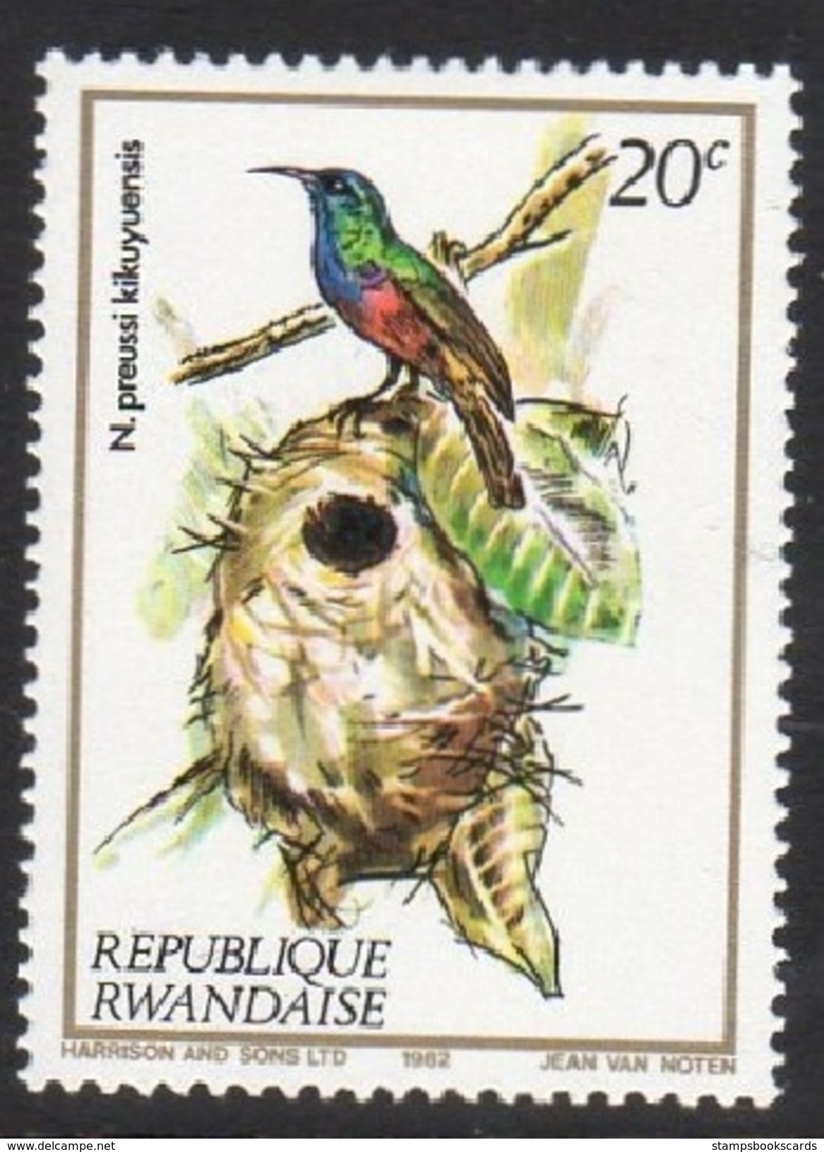 N. Preussi Kikuyuensis Mounted Mint Stamp - Songbirds & Tree Dwellers