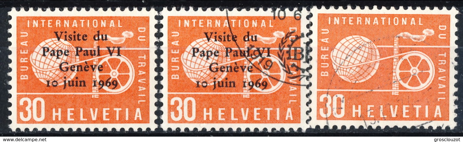 Svizzera BIT 1969 C. 30 Rosso Singolo, Sovrastampato 'Visita Di Paolo VI' MNH E Usato Cat. &euro; 2 - Servizio