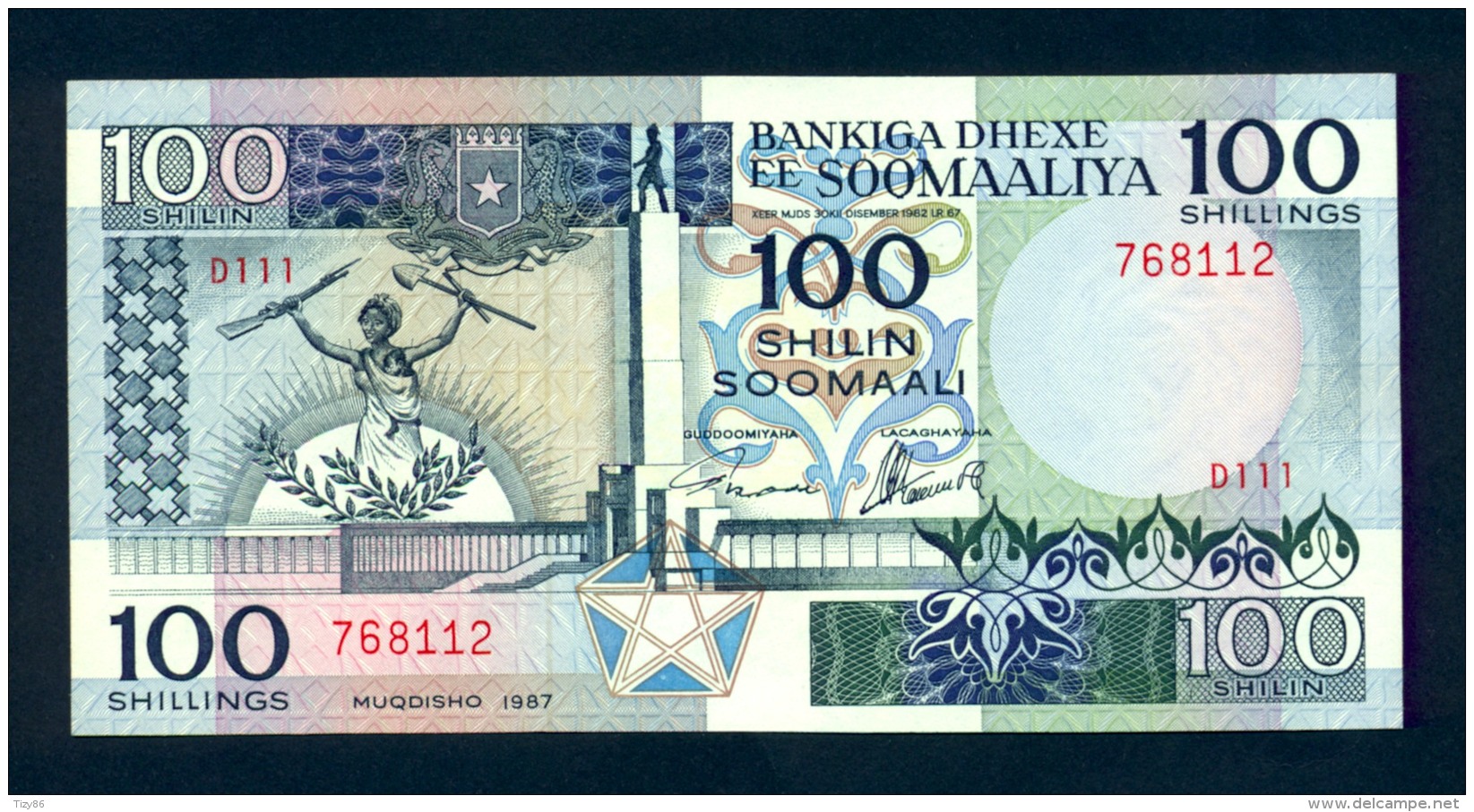 Banconota Somalia 100 Shillings 1987 FDS - Somalia