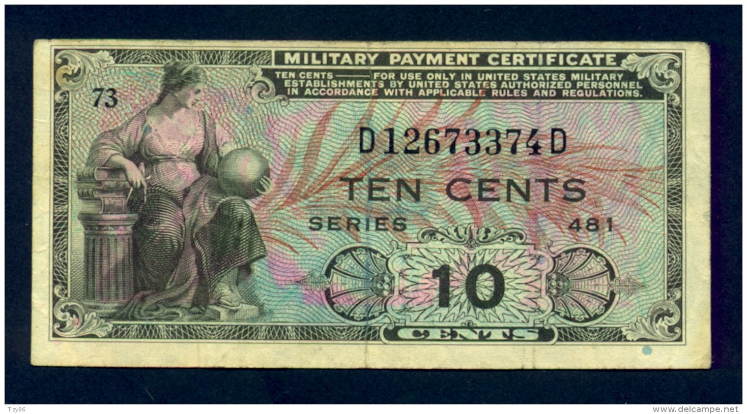 Banconota Stati Uniti U.S.A. 10 Cents 1951 -  MPC - Serie 481 ( BB ) - Altri & Non Classificati