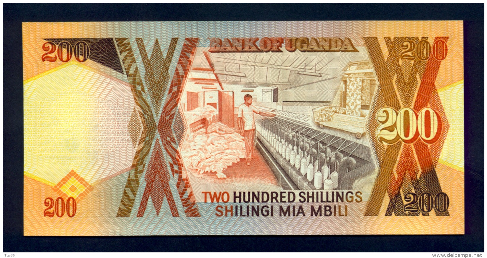 Banconota Uganda 200 Shillings 1987 FDS - Ouganda