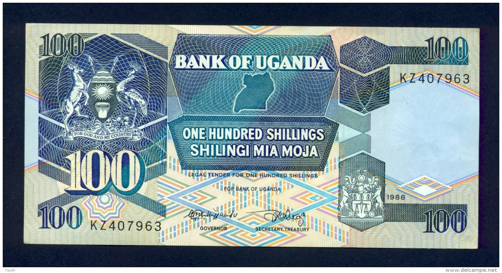 Banconota Uganda 100 Shillings 1988 FDS - Ouganda