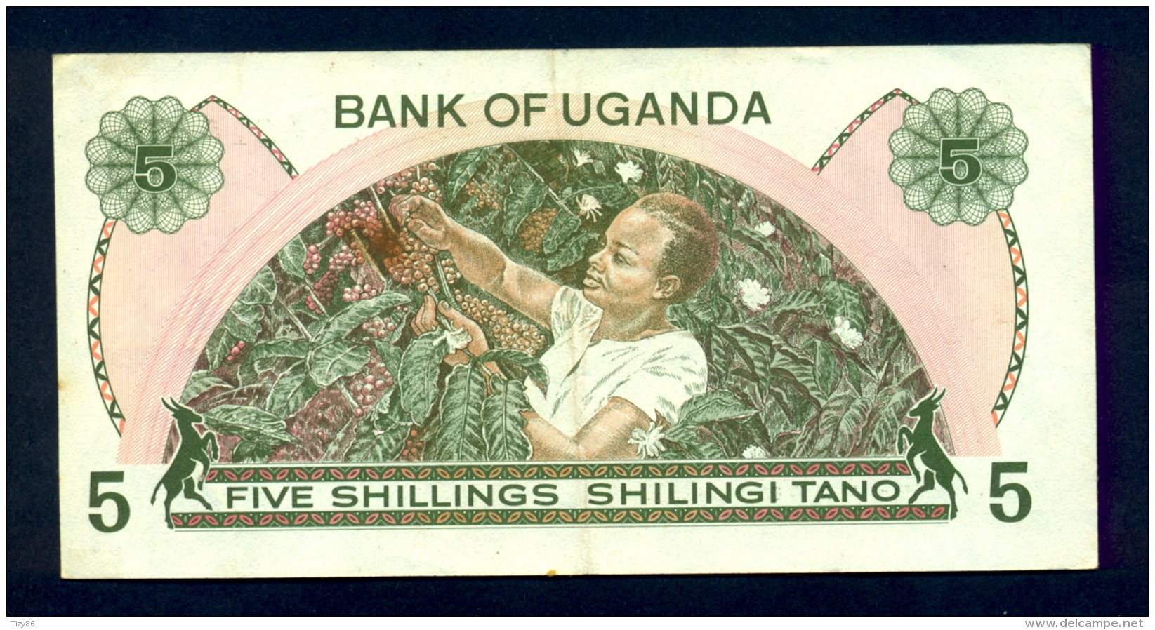 Banconota Uganda 5 Shillings 1982 - Uganda