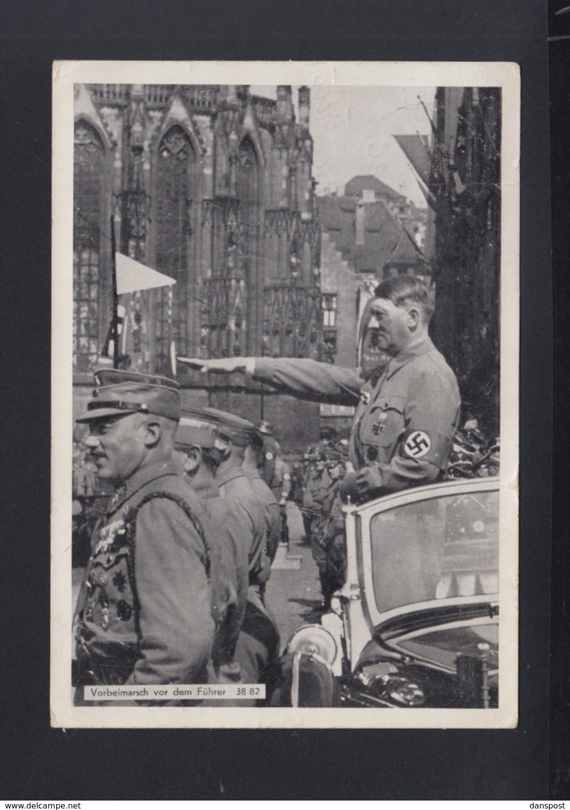 Dt. Reich AK Adolf Hitler Vorbeimarsch 1938 Nürnberg - Personaggi Storici