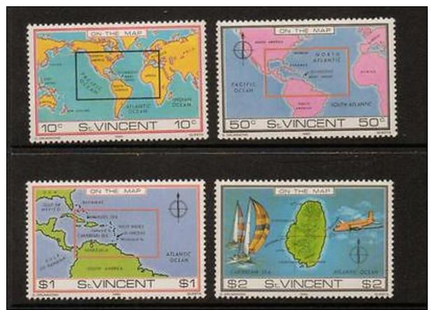 ST.VINCENT SG651/4 1980 ST.VINCENT ON THE MAP MNH - St.Vincent Und Die Grenadinen