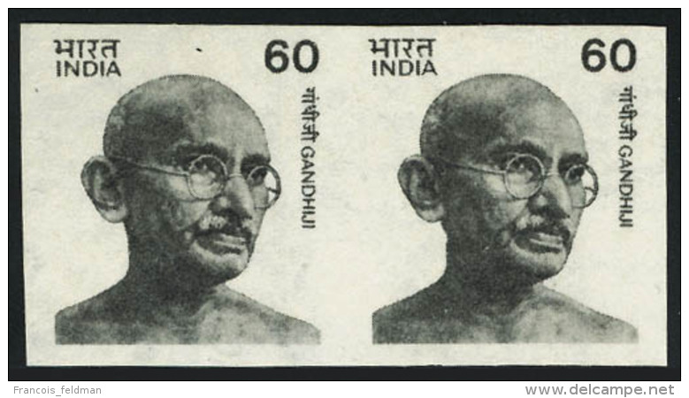 Neuf Sans Charni&egrave;re N&deg; 979, 60p Ghandi, Paire Horizontale ND, T.B. - Other & Unclassified