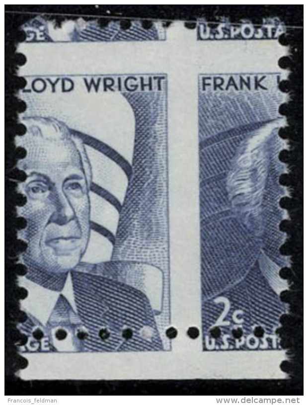 Neuf Sans Charni&egrave;re N&deg; 794, 2c Frank Loyd Wright, Piquage &agrave; Cheval Spectaculaire, T.B. - Autres & Non Classés